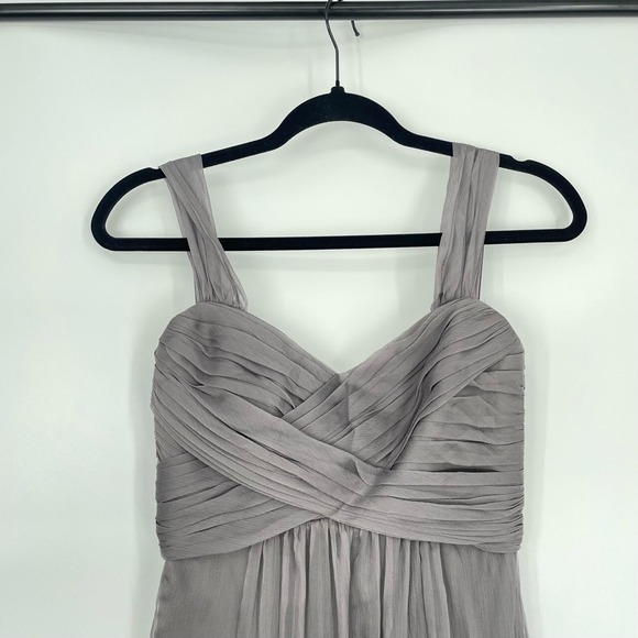 Amsale Women's Lavender Silk Pleated Empire Waist Elegant Prom Maxi Dress Size 2 - Picture 4 of 9